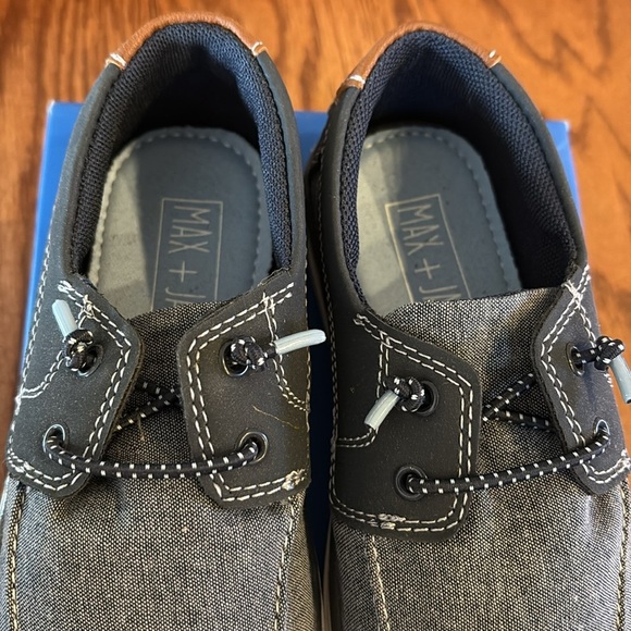 Μax + Jake boys Bradley slip on textile casual shoes denim / faux leather 12M - Picture 3 of 11